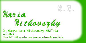 maria nitkovszky business card